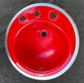 K-2910-25 Kohler Vintage K-2910 18 Inch Round Radiant Self-rimming Bathroom Sink Antique Red