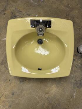 K-2924-24 Kohler Castelle 21 Inch X 19 Self-rimming Bathroom Sink Cast Iron Yellow