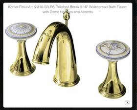 K-310-sb-pb Kohler Close Reach Design Finial Lav Faucet Polished Brass
