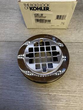 Kohler K-9132-af 4-3/8 Inch Round Shower Drain With Gasket French Gold Parts Only