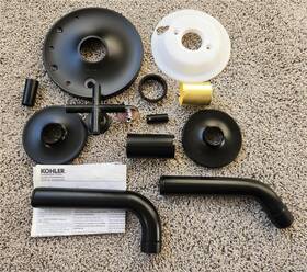 T-14421-3l-bl Kohler T-14421-3l Purist Bath/shower Trim With Cross Handle In Matte Black