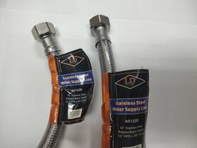 Ld A5132r One Pair- 16 Inch Water Supply Line1/2 Fips X 3/8 Comp Stainless Steel
