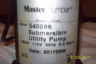 540086 Master 1260gph Plumber 6hp 1 Box Utility Submersible Pump