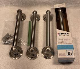 Moen Lr2250dbn 9 Inch Designer Hand Grip Grab Bar 250lbs - Brushed Nickel Set Of 4