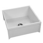 Msb2424 Square White Molded-stone Basin Fiat Service Mop