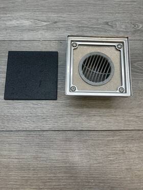 277-01 Newport Brass 4 Inch Square Shower Drain Throat Used