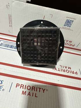 42322 Oatey - Square Screw-in Oil Rubbed Bronze Black Abs Shower Drain With 4-3/16 Inch