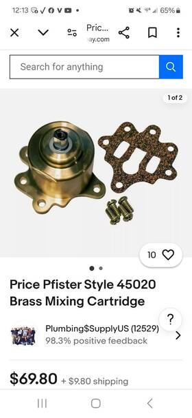 45020 Pfister Price Shower Valve Catridge
