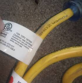 Power Zone 054732808656 Powerzone 50 Foot Heavy Duty Outdoor Use Extension Cord Ft Yellow
