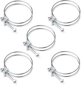 70197 Powertec 2-1/2 Inch Double Wire Hose Clamp Adjustable Stainless Steel Clamps
