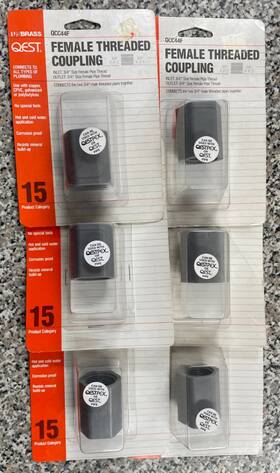 Qest U.s. Brass Qcc44f Female Threaded Coupling 3/4 Inch X 6 Pcs