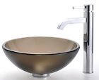 C-gv-103fr-14-12mm-1007ch Ramus . 14 Brown 796189 Frosted Id Vessel Faucet Glass Sink