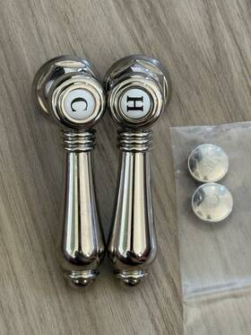 C7669 Rohl Chrome Lever Handle Pair Bath Kitchen Italian El Capitan