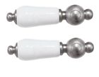 Ec2spllsn Satin Nickel Classics Porcelain Lever Handles Elizabethan Plain
