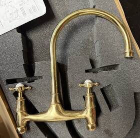 U.4790x-ulb-2 Seedescription Perrin And Rowe Georgian Era Bridge Kitchen Faucet Unlacquered Bra
