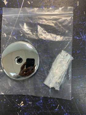 446712 Signature Hardware 3-1/4 Inch Overflow Cover Plate With Single Screw