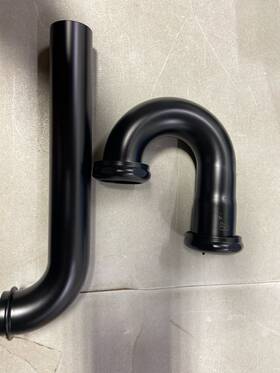 Signature Hardware 477100 1-1/4 Inch P-trap With High Box Flange - Matte Black