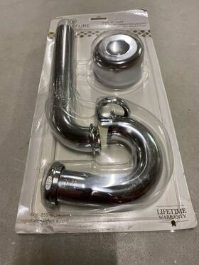 Signature Hardware Sh362cp 1-1/4 Inch P-trap With High Box Flange - Chrome
