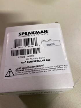 Rpg76-107259 Speakman Ac Adapter For Sensor 2.0 Faucets