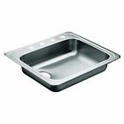 22131 Stainless 20 Moen Rear Sink Commercial Hole Ga Drain 4