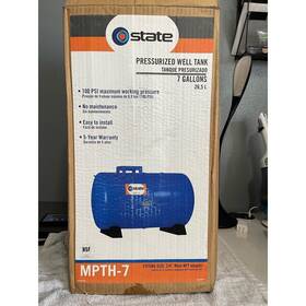 Mpth-7 State 7 Gallon Horizontal Well Water Pressure Tank Blue Steel Jet Submersible Pump