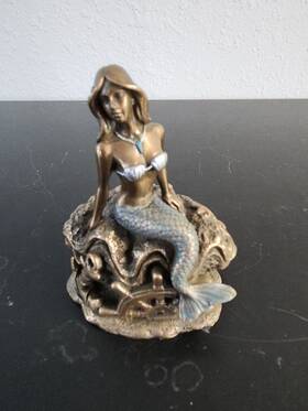 Y8396 Summit Collection Art Nouveau Bronze Metal Colored Female Mermaid