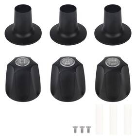 1073389 Tinoaly 3pcs Shower Knobs Replacement Kit Matte Black Include Base Conn