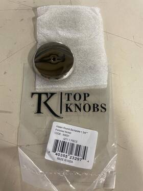 M2031 Top Knobs Aspen Ii Round Backplate 1 3/4 Inch Polished Nickel Wear/tear