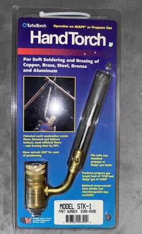 0386-0408 Turbotorch Stk-1 Dual Fuel Hand Torch Mapp Or Propane
