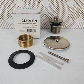 38190-bn Watco - Push Pull Bathtub Drain Trim Assembly Brushed Nickel Used