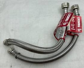Watts 098268532432 12 Inch Faucet Water Supply Line 3/8 Compression To 1/2 Fip Braided Stainless