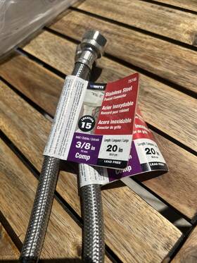 70740012 Watts 2-count 3/8 Inch 20 Stainless Steel Braided Faucet Connector - 75746