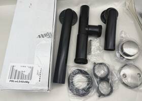 593144-07 Westbrass Black 1-1/2 Inch Tubular Tip-toe Bath Waste Drain Kit Satin Nickel Read