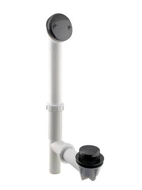 593244-4-62 Westbrass 14 Inch X 1-1/2 White Tubular Bathtub Waste And Overflow Assembly With