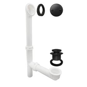 593244-62 Westbrass White 1-1/2 Inch Tubular Tip Toe Bath Waste Drain Kit Matte Black 1 Pack