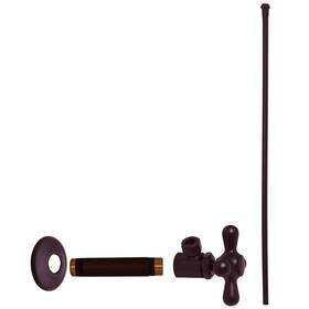 Westbrass 747028378864 Flat Head Toilet Kit With Cross Handles 1/2 Inch Ips X 3/8 Od 20 Oil Rubbed
