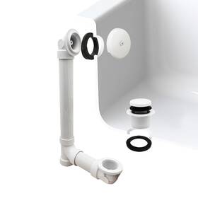 A49321-50 Westbrass 14 Inch Sch. 40 Pvc Bath Waste And Overflow Assembly With One-hole Facepl