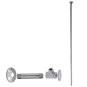 Westbrass D103kfh-26 Flat Head Toilet Kit With Round Handles 1/2 Inch Ips X 3/8 Od 20 Polished C