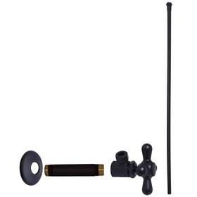 D103kfhx-62 Westbrass Flat Head Toilet Kit With Cross Handles 1/2 Inch Ips X 3/8 Od 20 Matte Blac