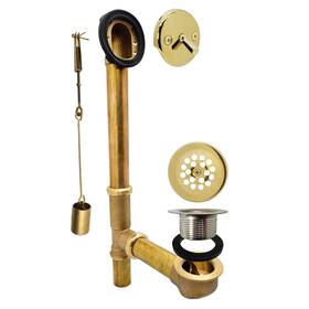 D323-01 Westbrass 14-inch 20 Gauge Brass Trip Lever Bath Waste And Overflow With Grid Dra