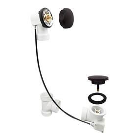 Westbrass D50p45-12 45 Inch Cable Drive Standard Bath Drain Trim Kit With Rotary Overflow C