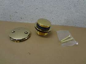 D93k-01 Westbrass Replacement Bathtub Tip-toe Drain With 2-hole Faceplate Polished Brass