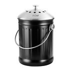 X-chef Kitchen Waste Basket Compost Bin Premium Stainless Steel 1.2 Gallon 602310180672