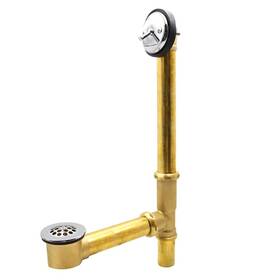 35203 Zm 20 Inch -22 All Brass Lift And Lock Two-hole Bath Waste Drain Kit With Chrome Pl