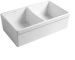 Whitehaus WHQDB532 33" Double Basin Reversible Fireclay Farm -. Fixed Price $770.00.