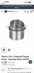 441232 Blanco 3-IN-1 Disposal Flange Stainless Finish. Fixed Price $44.40.