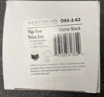 Westbrass D93-2-62 1-1/2" Tip-toe Trim Set With Two-hole Faceplate Matte Black. Fixed Price $17.00.