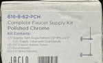 Jaclo Quarter Turn Angle Pattern 1/2" Ips X 3/8" O.d. Faucet Supply Kit /oval. Fixed Price $247.50.