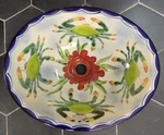 #155) Medium 17X14 Mexican Bathroom Sink Ceramic Drop Undermount Basin. Fixed Price $55.00.