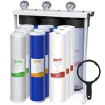 20X4.5" 3-STAGE Whole House Water Filter System Big Blue Housing 150,000 Gal. Fixed Price $439.99.